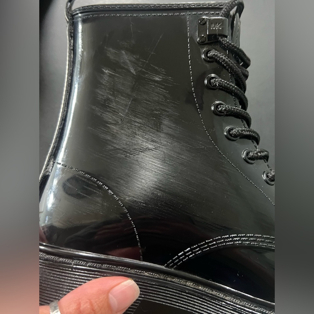 MICHAEL KORS Tavie Logo Tape Lace-Up Rain Combat Boot Fall Winter Outdoor - Picture 8 of 10